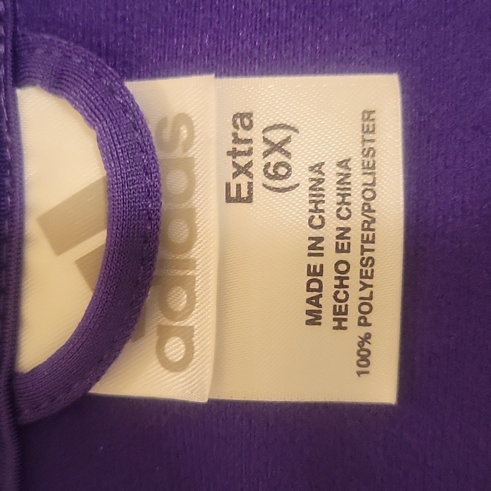 Kids purple adidas jacket with pink stripes. - Picture 3 of 7